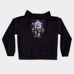 Spooky family at the Haunted House Ride Kids Hoodie